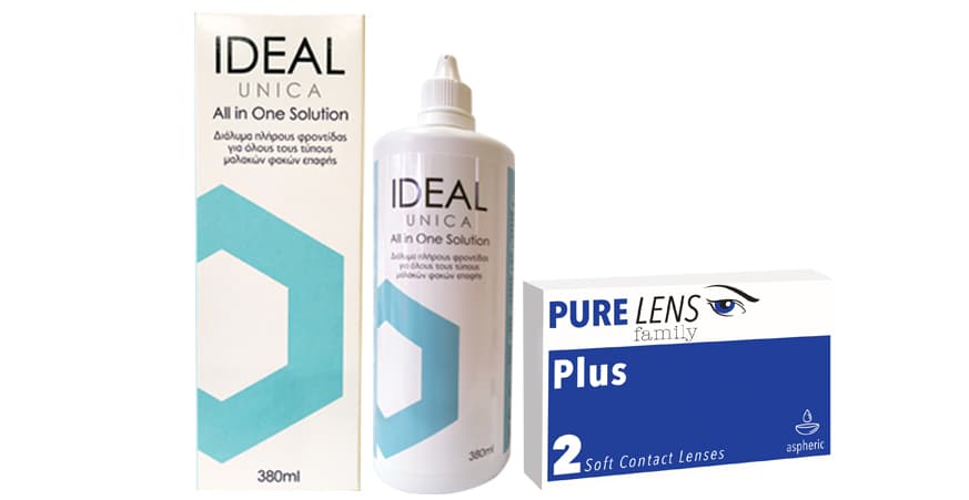 PURE LENS PLUS 2 ΦΑΚΟΙ + Ideal Unica 380ml (ΜΕΜΟΝΩΜΕΝΑ ΤΜΧ. ΧΩΡΙΣ ΚΟΥΤΙ)