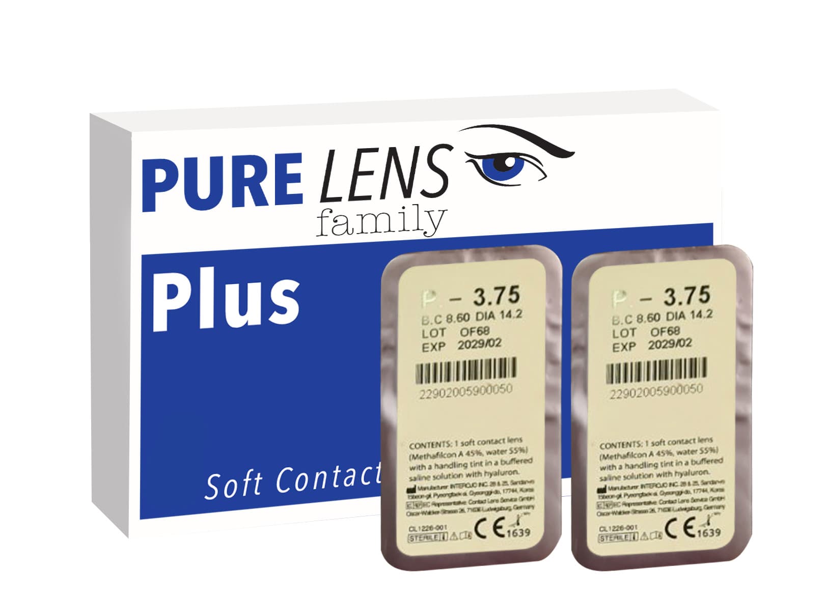 PURE LENS PLUS ΜΥΩΠΙΑΣ ΜΗΝΙΑΙΟΙ - 2 ΦΑΚΟΙ (Μεμονωμένα τμχ. Χωρίς κουτί)