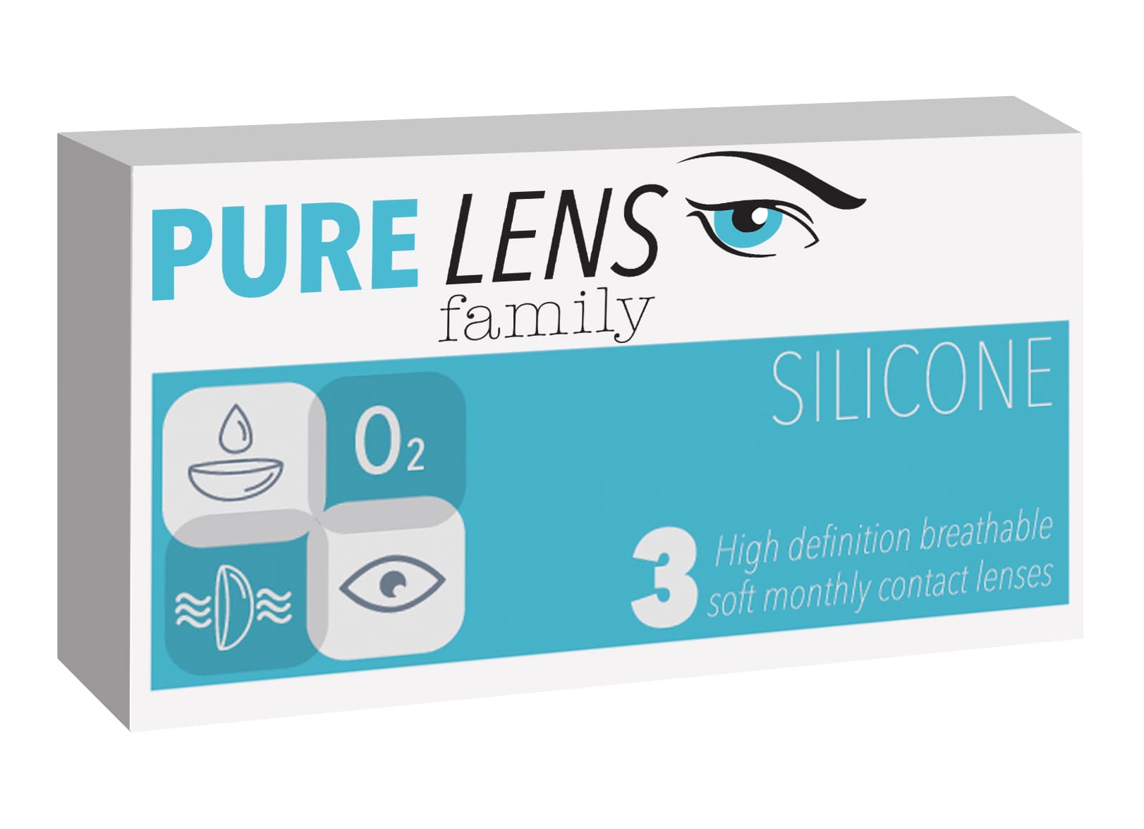 PURE LENS SILICONE ΜΗΝΙΑΙΟΙ ΜΥΩΠΙΑΣ ΥΠΕΡΜΕΤΡΩΠΙΑΣ ΣΙΛΙΚΟΝΗΣ-ΥΔΡΟΓΕΛΗΣ - 3 ΦΑΚΟΙ