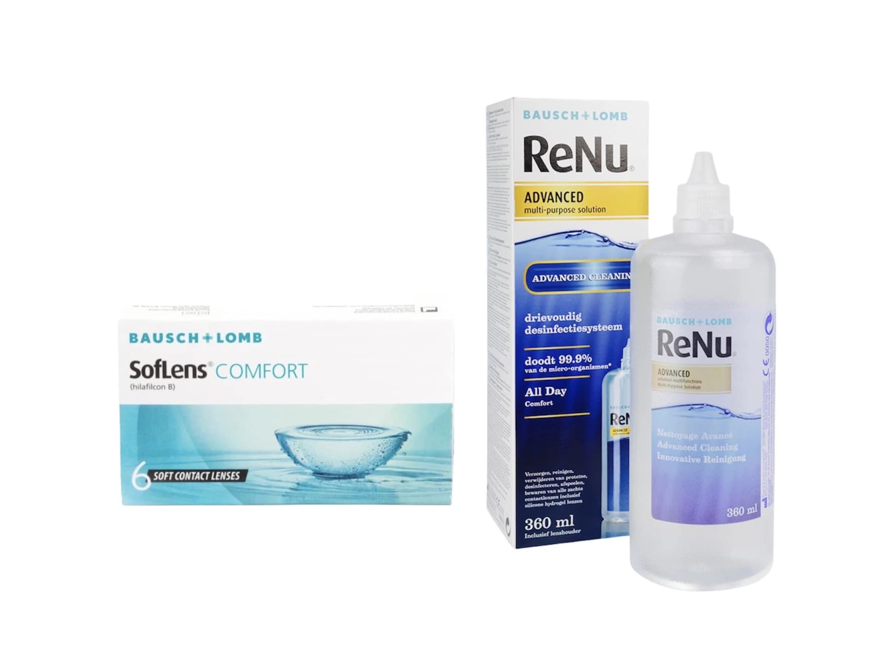 Bausch & lomb Soflens Comfort (6 φακοί)+ RENU ADVANCED (360ml + 60ml ΔΩΡΕΑΝ)