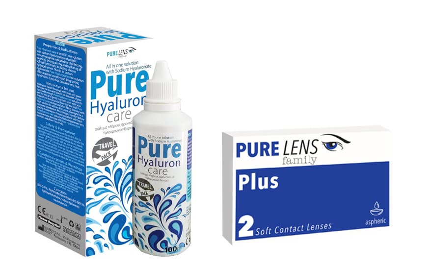 PURE LENS PLUS 2 ΦΑΚΟΙ + Pure Hyaluron Care 100ml (ΜΕΜΟΝΩΜΕΝΑ ΤΜΧ. ΧΩΡΙΣ ΚΟΥΤΙ)