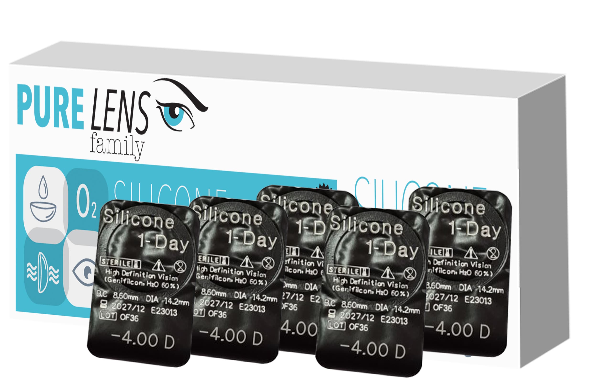 Pure Lens Silicone Daily ΜΥΩΠΙΑΣ ΗΜΕΡΗΣΙΟΙ - 5 ΦΑΚΟΙ (Μεμονωμένα τμχ. Χωρίς κουτί)