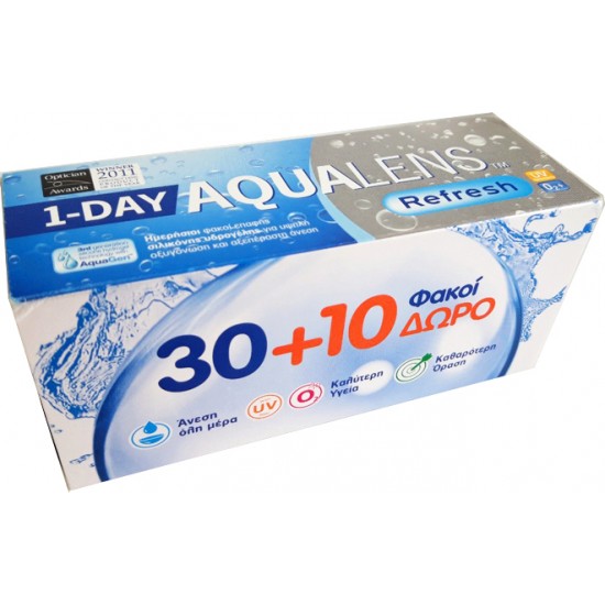 Aqualens Refresh 1-Day ( 30 φακοί + 10 φακοί ΔΩΡΟ ) Ημερήσιοι Μυωπίας