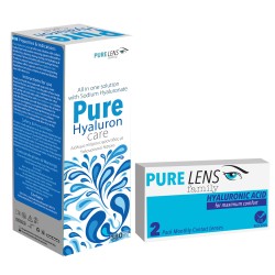 Pure Lens Hyalouronic ΜΥΩΠΙΑΣ ΜΗΝΙΑΙΟΙ - 2 ΦΑΚΟΙ+ Pure Hyaluron Care 380ml (ΜΕΜΟΝΩΜΕΝΑ ΤΜΧ. ΧΩΡΙΣ ΚΟΥΤΙ)