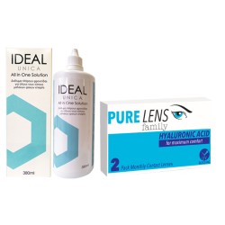 Pure Lens Hyalouronic ΜΥΩΠΙΑΣ ΜΗΝΙΑΙΟΙ - 2 ΦΑΚΟΙ+ Ideal Unica 380ml (ΜΕΜΟΝΩΜΕΝΑ ΤΜΧ. ΧΩΡΙΣ ΚΟΥΤΙ)