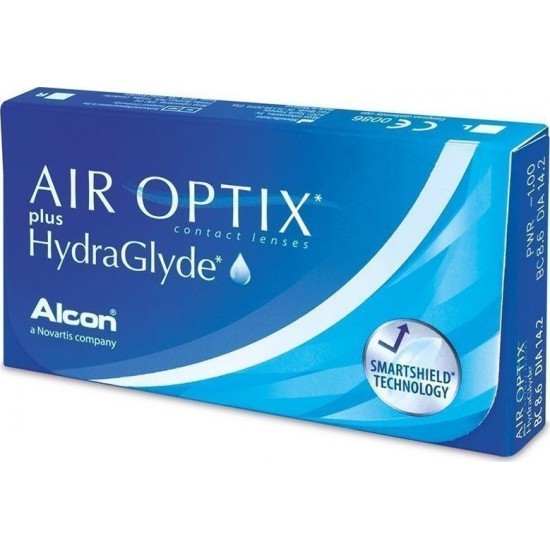 Air Optix Plus HydraGlyde Μυωπίας-Υπερμετρωπίας Μηνιαίοι (3 φακοί)