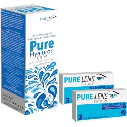 Pure Lens Hyalouronic ΜΥΩΠΙΑΣ ΜΗΝΙΑΙΟΙ - 6 ΦΑΚΟΙ+Pure Hyaluron Care 380ml 