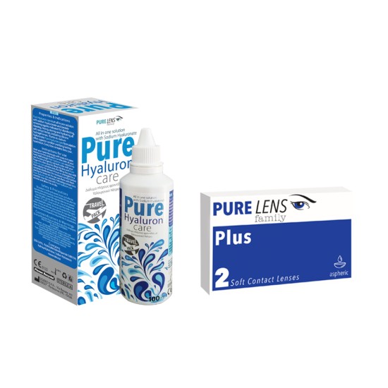 PURE LENS PLUS 2 ΦΑΚΟΙ + Pure Hyaluron Care 100ml (ΜΕΜΟΝΩΜΕΝΑ ΤΜΧ. ΧΩΡΙΣ ΚΟΥΤΙ)