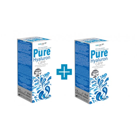 Pure Hyaluron Care Υγρό φροντίδας Μαλακών Φακών Επαφής  με Υαλουρονικό Νάτριο 2 X 100ml ΛΗΞΗ 5/23